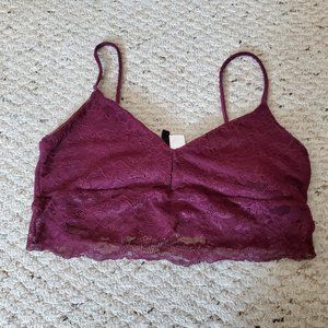 H&M | DIVIDED Dark Purple Maroon Lacy Bralette